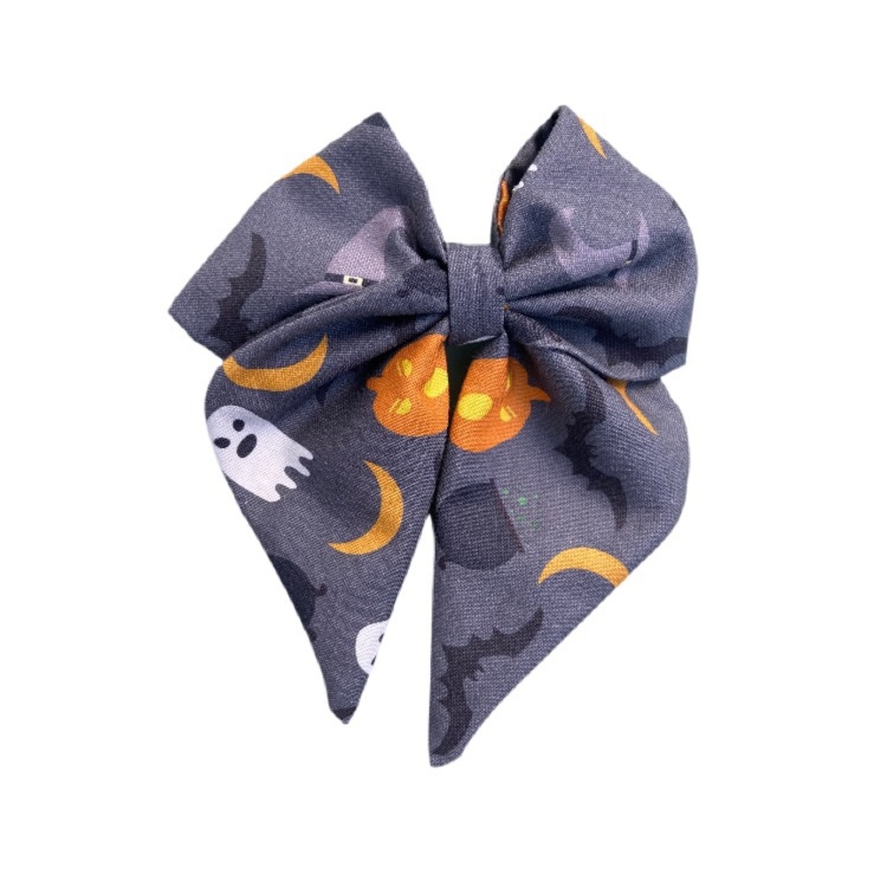 🧡NWT-👻Halloween Fabric Hair Bow Clips 👻